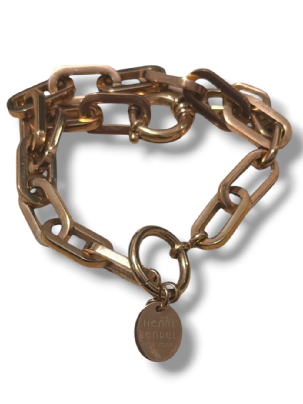 Henri Bendel New York Vintage Y2K Influencer Rose Gold Chain Link Charm Bracelet